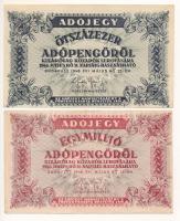 1946. 500.000AP + 1.000.000AP mindkettő eltolódott elő- és hátlappal T:VF,F