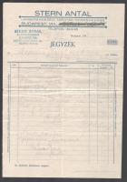 1934 Bp., Stern Antal bútorkereskedő 2 db fejléces számlája