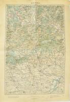 cca 1915 Miskolc és környékének térképe, 1 : 200.000, K. u. k. militär-geographisches Institut, kisebb lapszéli sérülésekkel, 64,5x46 cm