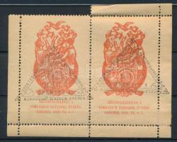 1959 Szentesi bélyegkiállítás emlékív alkalmi bélyegzéssel. A jobb oldali bélyeg erősebb festékezésű...