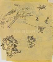 1924-1948 Végh Gusztáv grafikusművész eredeti rajzai, több megvalósult könyvillusztráció, 30 db