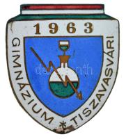 1970. "Gimnázium Tiszavasvári" zománcozott fém iskolajelvény (33x37mm) T:XF zománchibák