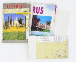 Paul Harcourt Davies: Ciprus. Útikönyv és térkép. Bp., 1999, Vince, 128 p. Kiadói papírkötés, jó állapotban, kissé sérült kiadói kartontokban, térkép-melléklettel. + 3 db további térkép és nyomtatvány
