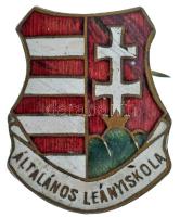 ~1920. "Általános Leányiskola" zománcozott bronz iskolajelvény (22x26mm) T:XF zománchiba