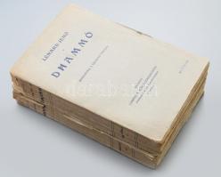 Lénárd Jenő: Dhammó. I-II. rész. I. köt.: Bevezetés a Buddhó tanába. II. rész: A negyedik alapigazság. Adalékok a buddhismus fejlődésének történetéhez. Buddhista modernismus. Bp.,1911-1913,[Franklin], 348+4 p. 357 p. A II. kötet FELVÁGATLAN példány. Kiadói papírkötés, szakadt borítókkal, az I. kötet kötése sérült, szétvált, de maga a könyv hiánytalan és belül jó állapotban.