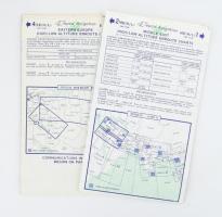 1970 Jepco Avigation high/low altitude enroute charts - Eastern Europe, Middle East / 2 db légifolyosó térkép (Kelet-Európa, Közel-Kelet), angol nyelven, 42x113 cm körül