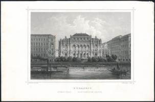 Ludwig Rohbock (1820-1883) - Heisinger: Budapest Vigadó. Acélmetszet, papír, jelzett a metszeten. 12x17 cm