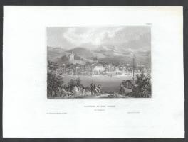 Visegrádi romok, Vác, Kiskőszeg, 3 db acélmetszet, papír, jelzés nélkül, 10x15 cm körüli méretekben