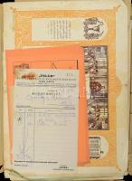 cca 1900-1950 Nagy fejléces számla és levél tétel, nagyrészt reklám, összesen 100 db