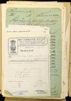 cca 1900-1950 Nagy fejléces számla és levél tétel, nagyrészt reklám, összesen 100 db