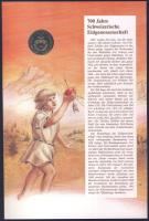 Kambodzsa 1991. 4R "700 éves a Svájci Államszövetség" nagyalakú emléklapon T:1