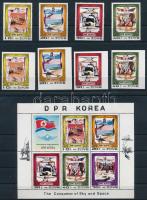 History of aviation perforated and imperforated set + mini sheet, Repülés történet fogazott és vágott sor + kisív