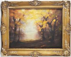 Szabó jelzéssel: Hangulatos táj. Olaj, vászon. Dekoratív, sérült fakeretben, 60×80 cm. KIZÁRÓLAG SZEMÉLYES ÁTVÉTEL, NEM POSTÁZZUK! / ONLY PERSONAL COLLECTION AT OUR OFFICE.