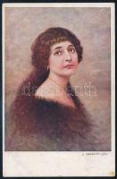 1918 Tábori posta képeslap Budapestre, magyar nyelvű tartalommal / Field postcard kék / blue "K...