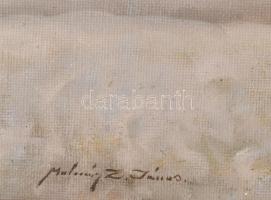 Molnár Z. János (1880-1960): Téli táj. Olaj, vászon, jelezve balra lent. Dekoratív fakeretben, 60x80...