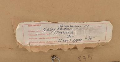 Diósy Antal (1895-1977): Csendélet. Akvarell, papír. Jelezve jobbra lent. Hátoldalán Képcsarnok Váll...