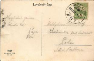 1906 Budapest V. Károly körút, Haldek szőnyegáruház, Auerbach üzlete, villamos (fl)