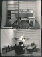 1960 Bojár Sándor (1914-2000): Bútorkiállítás, 2 db hátoldalon feliratozott, pecséttel jelzett fotó, 17×12 cm