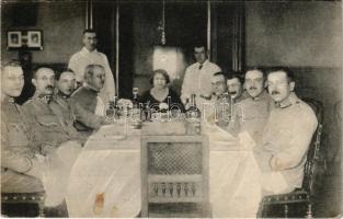 1916 Tápiósüly (Sülysáp), Tiszti étkezde, belső, K.u.K. katonák. Kovács és Breuer kiadása (fl)