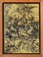 Albrecht Dürer: Az Apokalipszis négy lovasa. Fémlemez, fakeretben, 46x34 cm