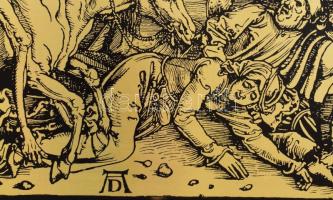 Albrecht Dürer: Az Apokalipszis négy lovasa. Fémlemez, fakeretben, 46x34 cm