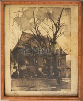 Raymond Joseph: St. Louis, 1917. Rézkarc, papír, jelzett. Kissé foltos. Üvegezett fakeretben. 27x19 cm