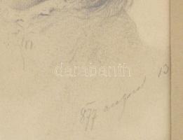 Jelzés nélkül: Lechner Ilonka portréja, 1877. Ceruza, papír. Hátoldalán feliratozott. Üvegezett fake...