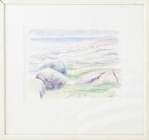 Stig E. R. Olson (-): Tengerparti táj. Akvarell, papír. Jelezve jobbra lent. 17x22 cm. Üvegezett, kissé sérült fakeretben.