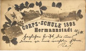 1898 (Vorläufer!) Nagyszeben, Hermannstadt, Sibiu; Corps Schule 1898 / katonai iskola / military school (r)