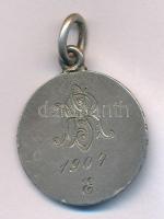 DN (1892-1895) 1K Ag "Ferenc József" érméből készített medál füllel és "RS 1904 E." gravírozással (23mm/0.835/5,12g) T:XF