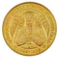 Bognár György (1944-) 1991. "Mindszenty József Bíboros Hercegprímás 1892-1975" kétoldalas, aranyozott bronz emlékérem (42,5mm) T:AU (eredetileg PP)