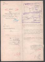 1944 Mezőkövesdi Járásbíróság telekkönyvi bejegyzési kérelem 11 db illetékbélyeggel