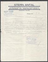 1934 Bp. VIII. Dobozi utca, Stern Antal Bútorkereskedő 2 db fejléces okmánya