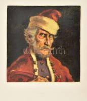 Vasvári (Vasváry) József (1904-1993): Egy régi magyar ember, 1973. Olaj, vászon, jelezve balra lent, hátoldalán Vasvári (Vasváry) József autográf feliratával, papírra kasírozva. 20x19 cm