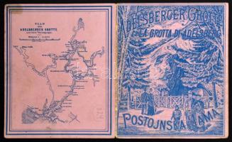 Postojnska jama, Adelsberger Grotte; La grotta di Adelsberg / cave, leporello booklet with 4 litho images (fl)