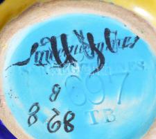 Sarreguemines váza. Jelzett, restaurált, m: 17 cm