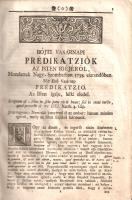 Szabó István: 
Prédikátziók, Mellyeket egy böjti vasárnapokon az Isten igéjéröl, És három böjti pén...