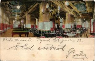 1906 Budapest VIII. Bodó Kávéház, biliárd terem, belső. József körút 56. (EM)