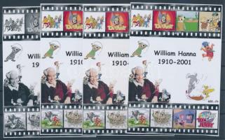 2010/31 William Hanna 4 db-os emlékív garnitúra, azonos sorszámmal