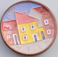 Ligeti Erika (1934-2004): Szentendre. Jelzett, kopással, mázhibával, d: 9,5 cm