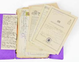 cca 1900-1940 100 db vegyes irat céges nyomtatvány, metszetek, okmányok, stb