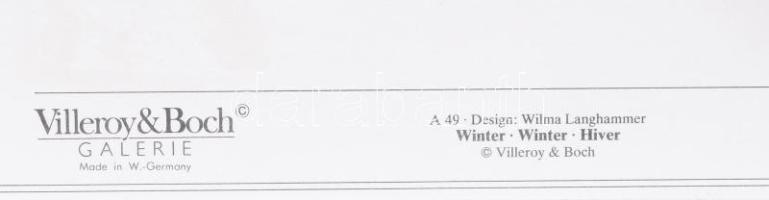 Villeroy&amp;Boch "Tél" porcelán falidísz, jelzett, hibátlan, 10,5x15 cm