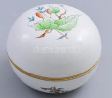 Herendi Hecsedli mintás bonbonier, jelzett (2. oszt.), lepattanással, d: 11,5 cm