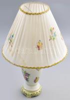 Herendi Viktória mintás asztali lámpa, jelzett, foltos búrával, vezeték nélkül, m: 37 cm