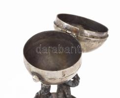 1873 Psumin tartó zenélő rabbik alakjával. Orosz, 1873, Moszkva, jelzett, tetején kőberakással, m: 9...