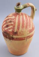 Csalikorsó Tata, mázas cserép, XIX. sz. Engóbozott, sérült 30 cm