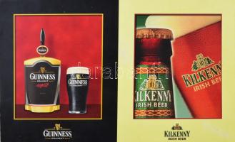 Guinness és Kilkenny sör reklám, nyomat, papír, egy farostra kasírozva, 47x77 cm