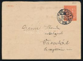 1933 Csehszlovák zárt levelezőlap "M.KIR. POSTA 310"