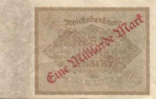 Német Birodalom / Weimari Köztársaság 1922. 1.000.000.000M cégnyomat barna csíkkal, zöld számokkal, ...