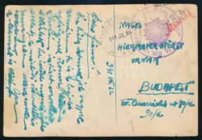 1941 Tábori posta képeslap "M.KIR. 135. TEHER GK. OSZLOP"
